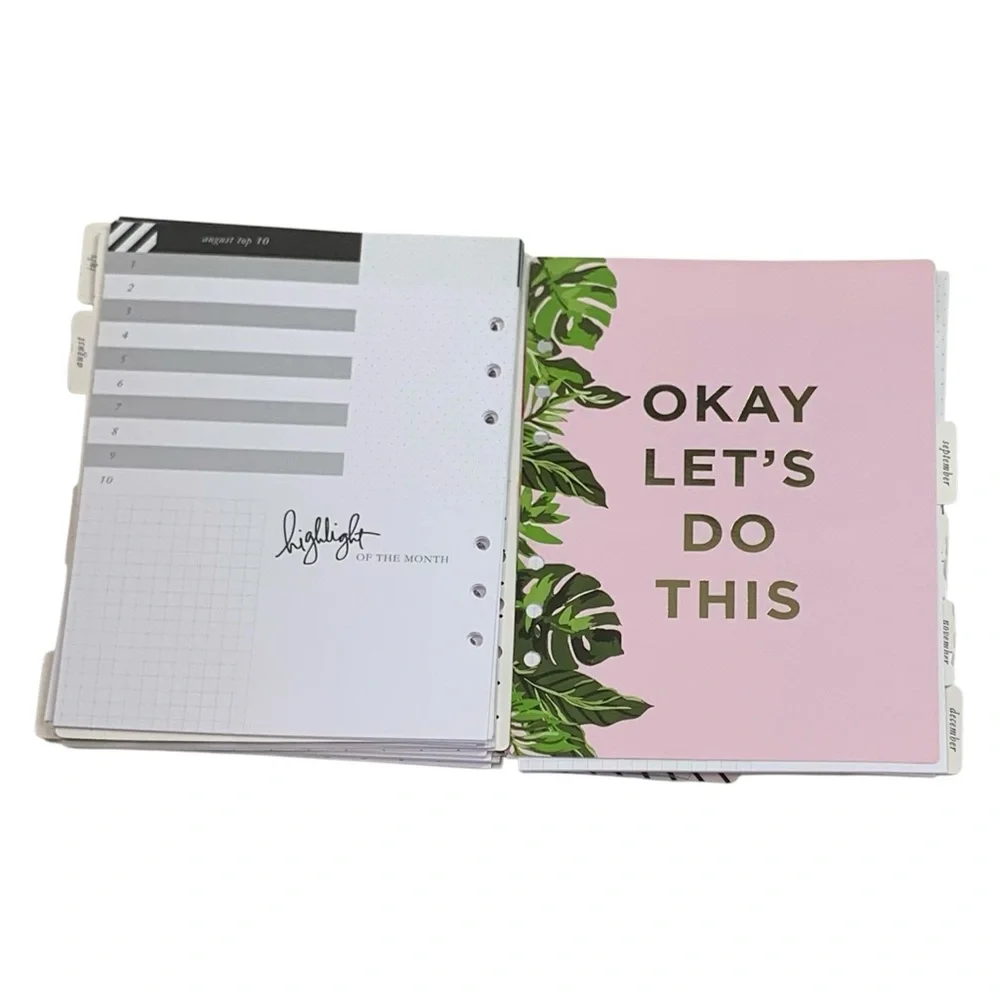 HEIDI SWAPP Glitter Gold Vertical Daily Planner 8x6